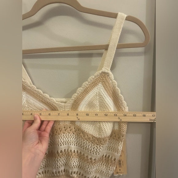 Madden NYC Crochet Tank Top Women’s Large Beige Tan Festival - Picture 6 of 7